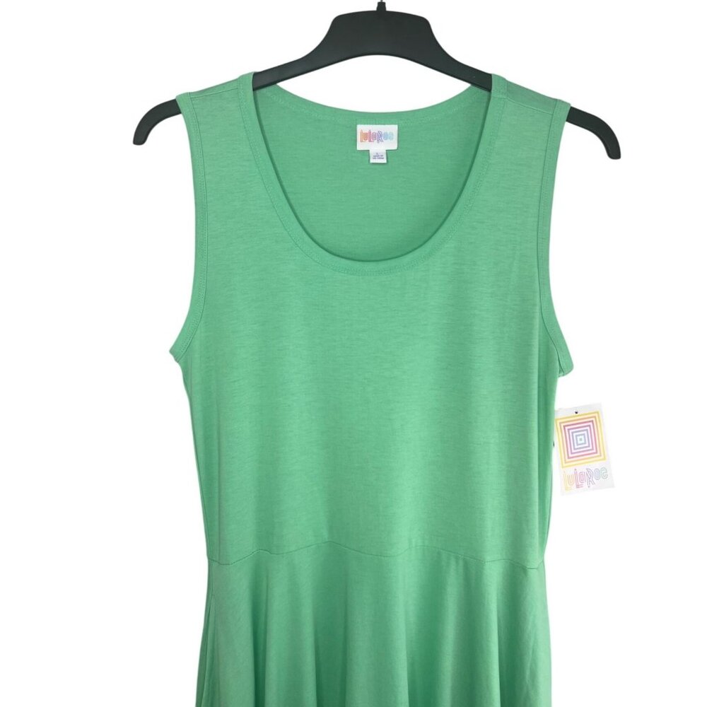 Lularoe Nicki Mint Green Sleeveless Fit & Flare A-Line Dress Womens Large - Picture 15 of 16
